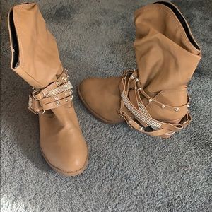 NWOT stuffed/rhinestone boots